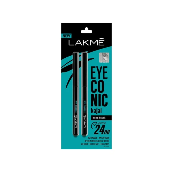 Lakme Deep Black Eyeconic Kajal Twin Pack