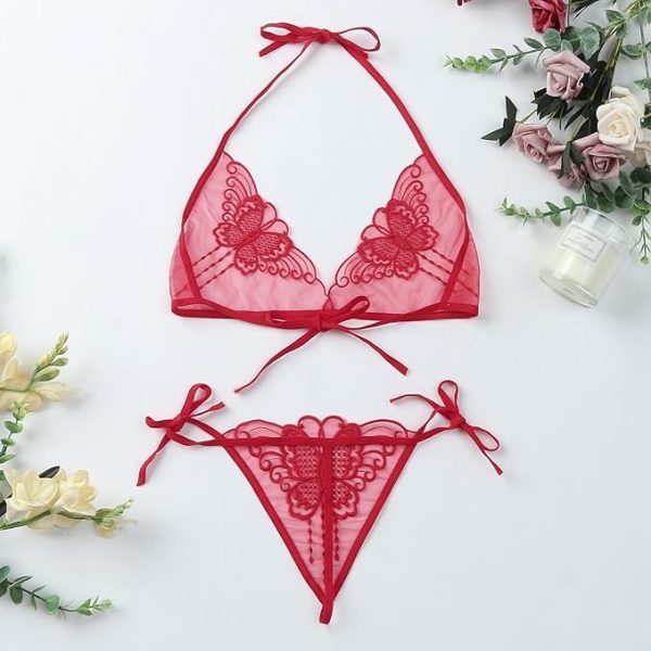 Women Lace Adjustable Lace Butterfly Embroidery Women's Lingerie Sets - Image 2