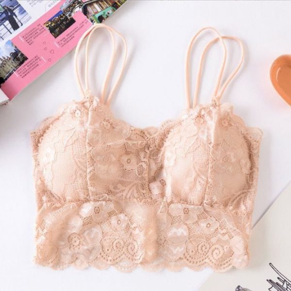 Shoulder Lace Flower Bra